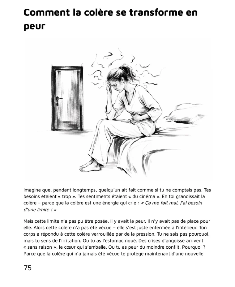 Lâche prise sur ce qui te détruit — Comment la colère se transforme en peur — page 75