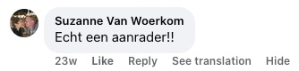 Avis de Suzanne Van Woerkom
